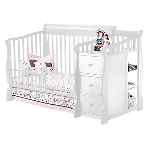 Sorelle Tuscany 4in1 crib  & More Toddler rail White  #151-W